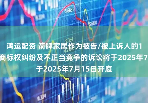 鸿运配资 箭牌家居作为被告/被上诉人的1起涉及侵害商标权纠纷及不正当竞争的诉讼将于2025年7月15日开庭