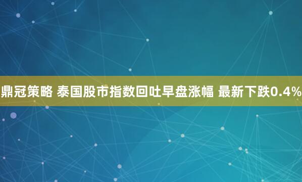 鼎冠策略 泰国股市指数回吐早盘涨幅 最新下跌0.4%